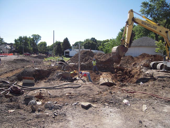 on site construction photo of tank removal