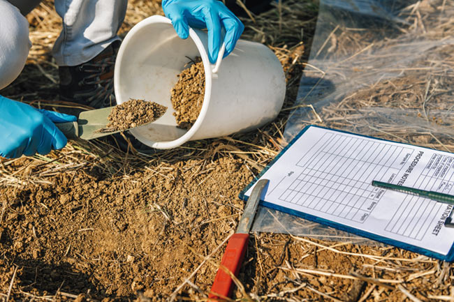 Crew on site assessment phase II soil testing