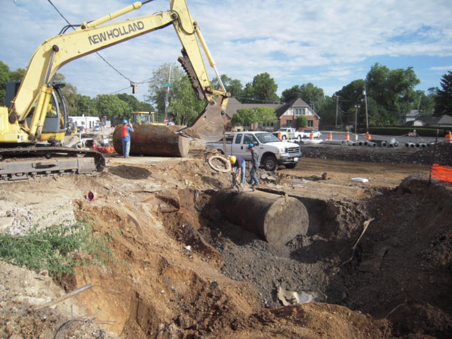 removal of underground tank at construction site